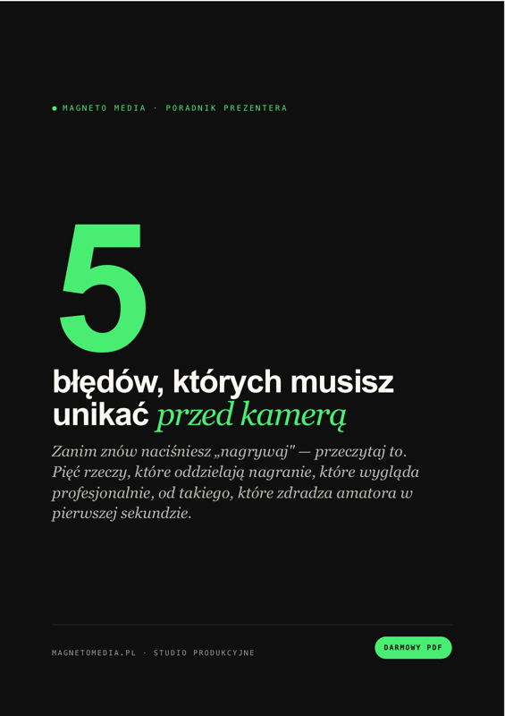 Okładka: 5 błędów, których musisz unikać przed kamerą